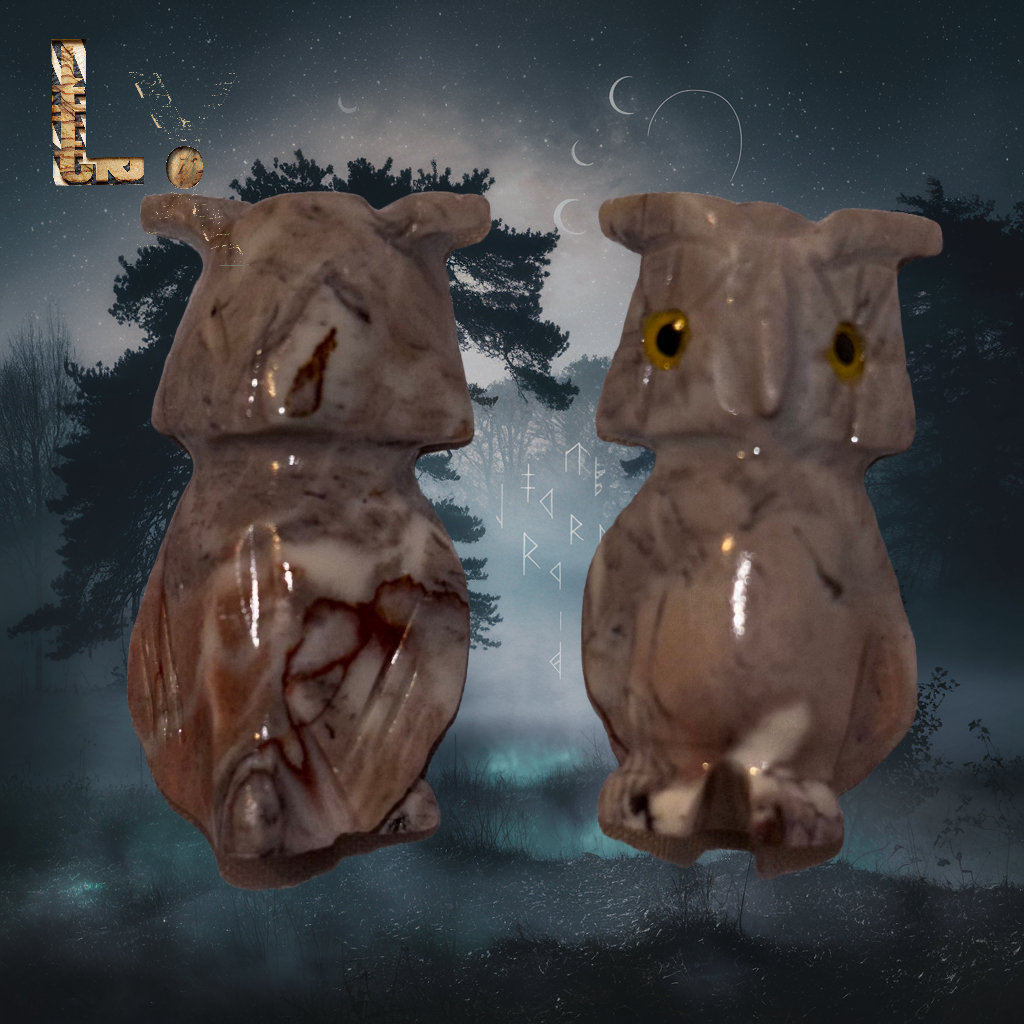 Owl Soapstone Crystal Carving