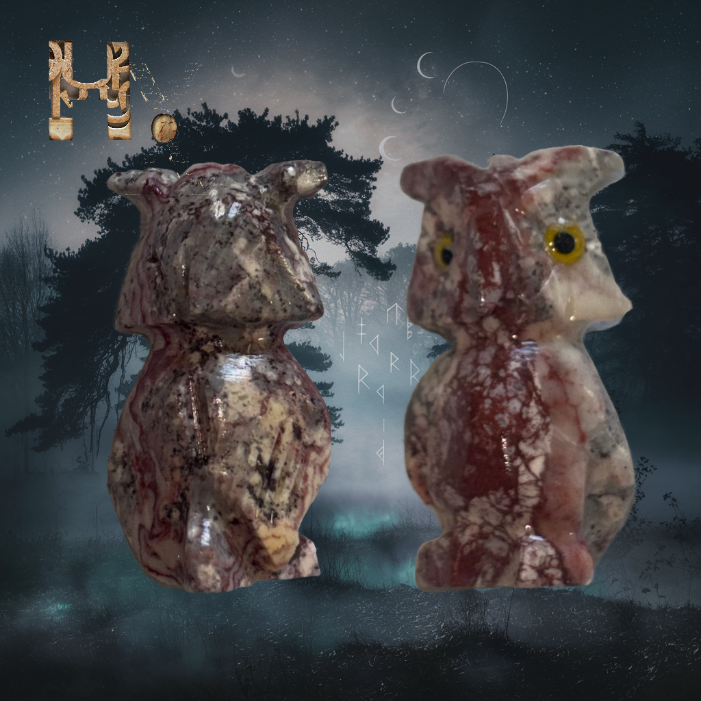 Owl Soapstone Crystal Carving