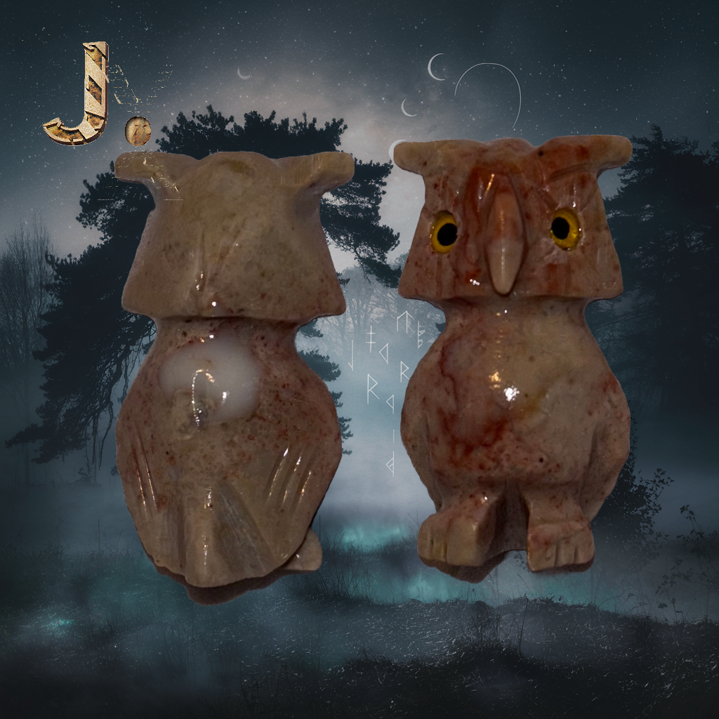 Owl Soapstone Crystal Carving