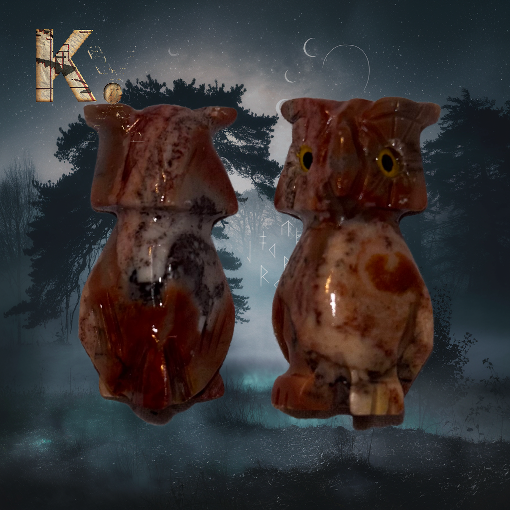 Owl Soapstone Crystal Carving