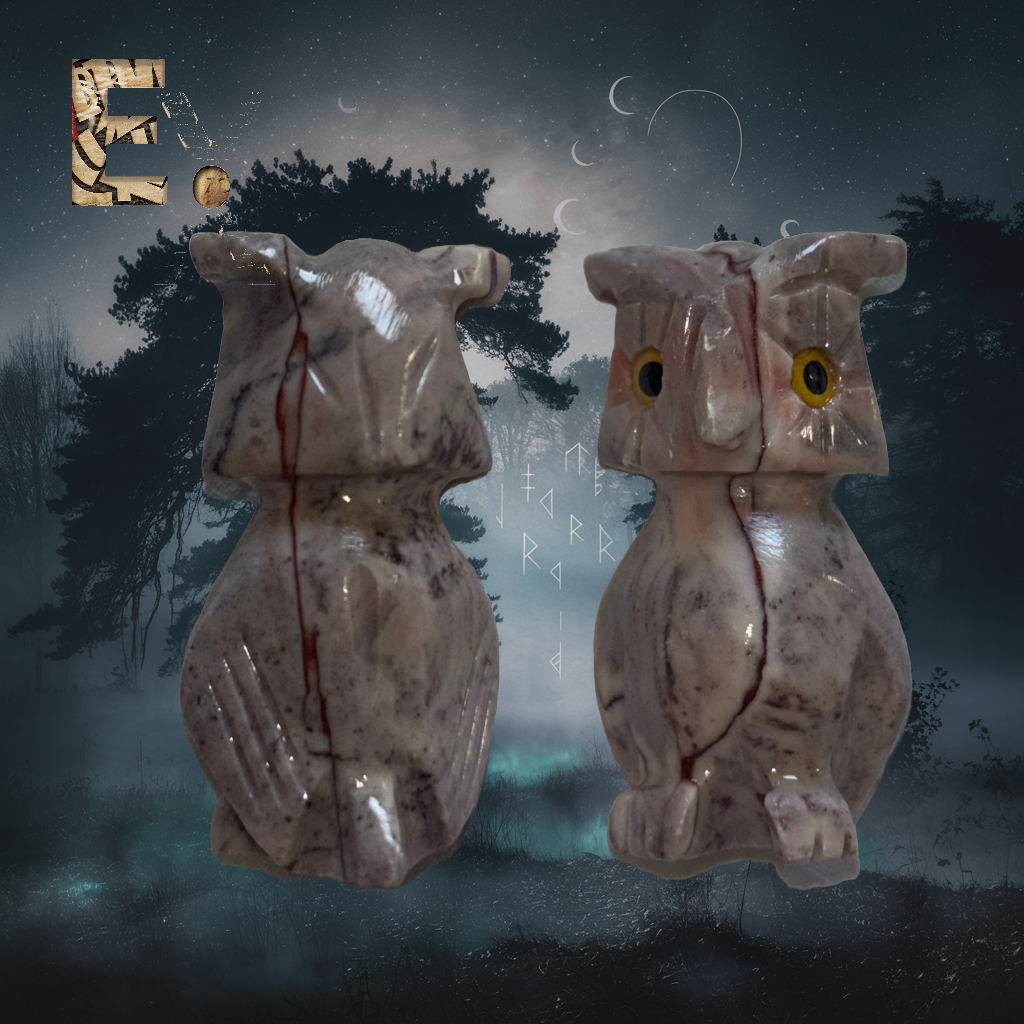 Owl Soapstone Crystal Carving